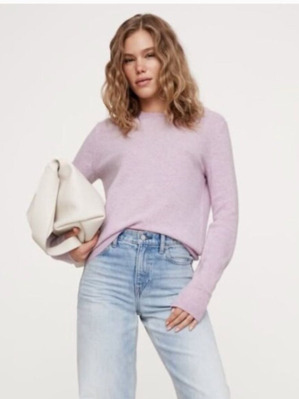 Banana Republic Women's XS Crew Neck Sweater 100% Cashmere in Lavender